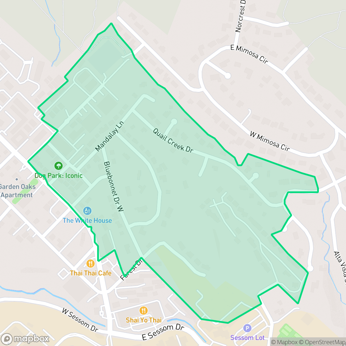 Map showing the location of Forest Hills, San Marcos, TX