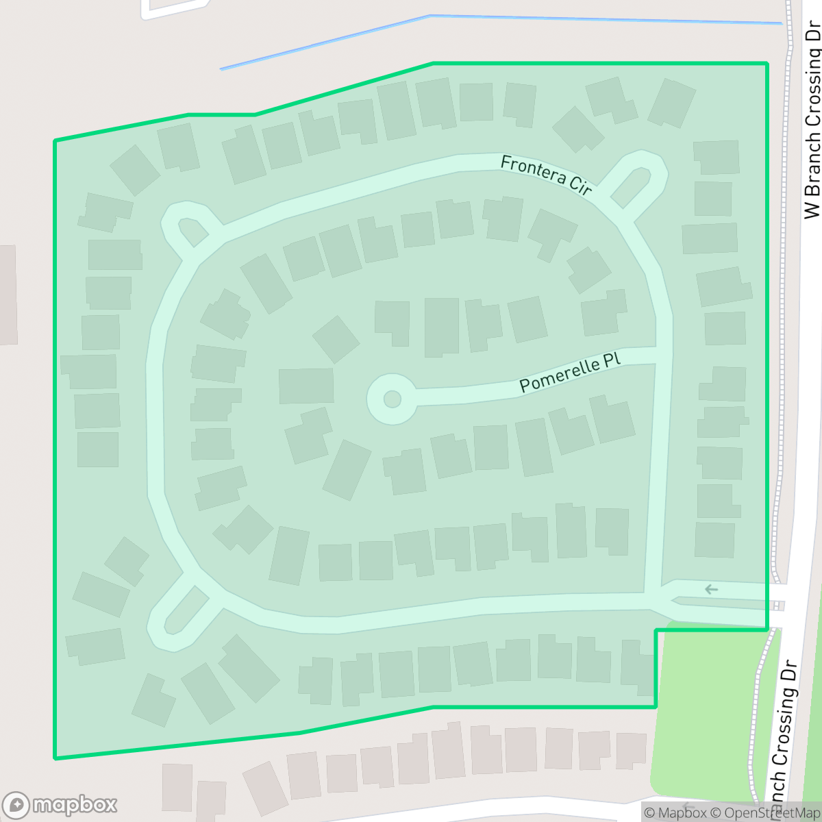 Map showing the location of Frontera, The Woodlands, TX